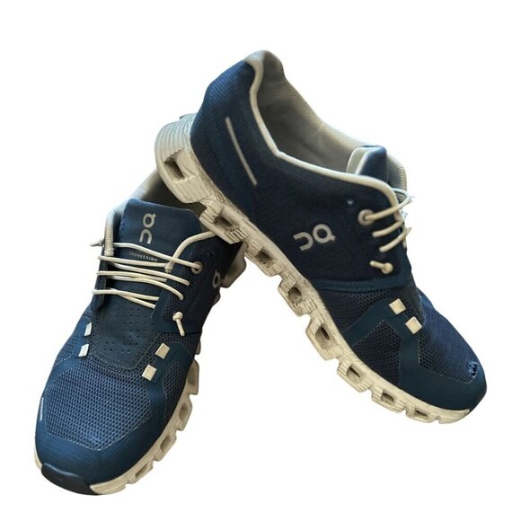 On Running Shoes - On Cloud 5 Niagara Women's Running Shoes Blue White Sneakers Size 9